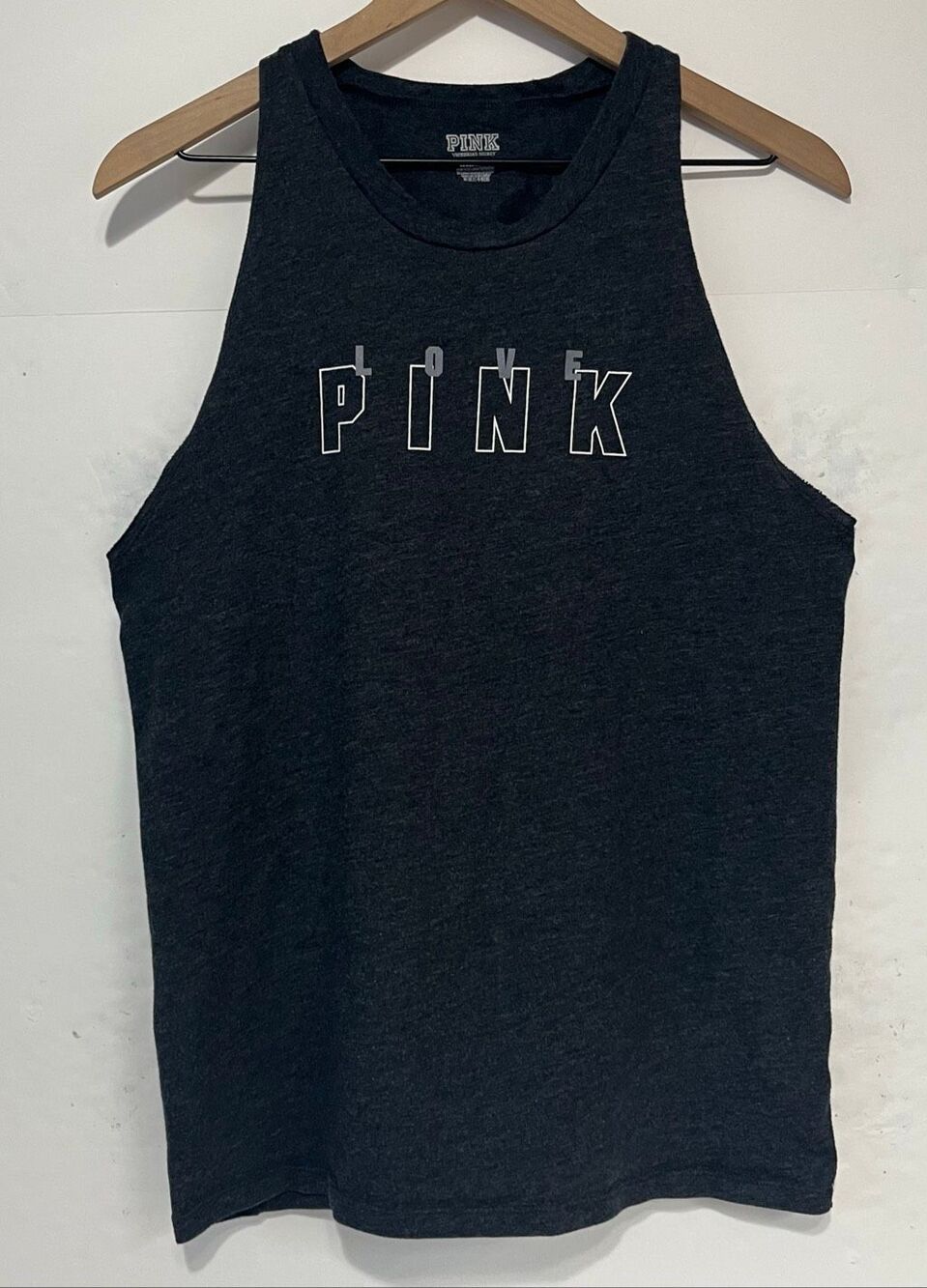 Victorias Secret Pink Dark Charcoal Tank Top   Size L